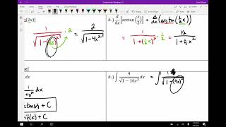 Day 66 - Antiderivatives of Inverse Trig Functions