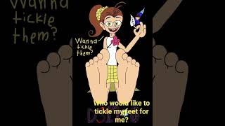 Luan Loud wants to know if someone would like to tickle her feet for her.