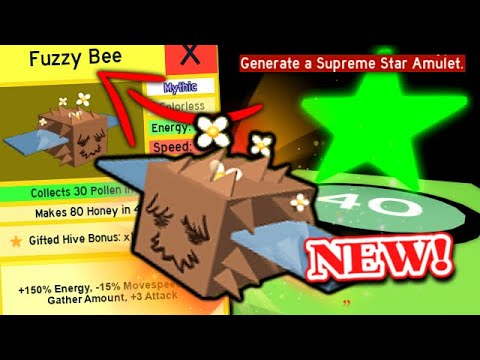 New Fuzzy Bee Mythic Supreme Star Amulet Added Roblox Bee