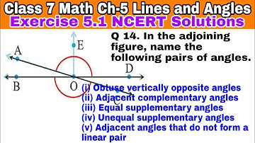 Class 7 Ex 5.1 Q 14 | Lines and Angles | Chapter 5 | Exercise 5.1 | Math NCERT Solutions |CBSE