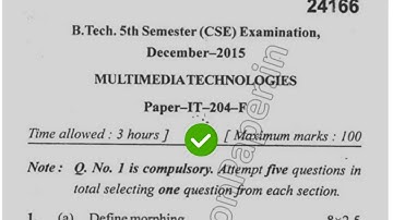 2015 Mdu BTech CSE 5th Sem Multimedia Technology Question Paper