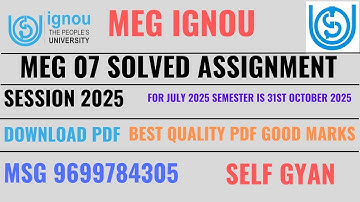 MEG 07 solved assignment 2025 IGNOU DOWNLOAD