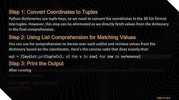 Efficiently Matching Dictionary Keys with 3D Coordinate Lists in Python