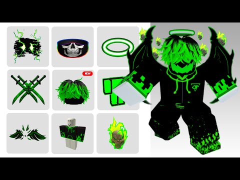 OMG! GET 28 FREE ITEMS GREEN MESSY HAIR ON ROBLOX (PROMO CODES)