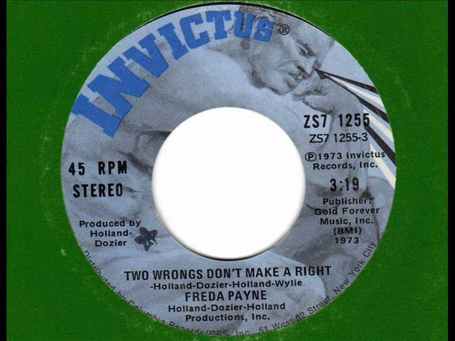 Freda Payne - Two Wrongs Don't Make A Right