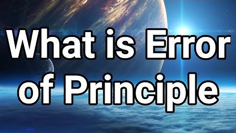 What is Error of Principle. Urdu/ English