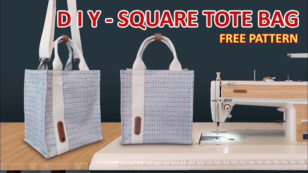 DIY - Sewing the Square Tote Bag - Tutorial cara menjahit tas tote bag 