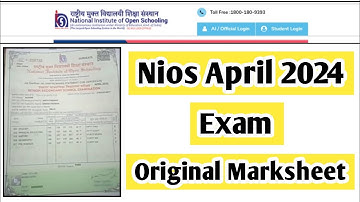 Nios April 2024 Exam Original Marksheet | Task Is Helping (NIOS) #nios #Marksheet #april #exam
