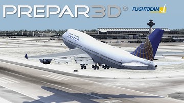 P3D 3.4 - PMDG 747 V3  AMAZING AIRPORT - LANDING @ WASHINGTON - HD