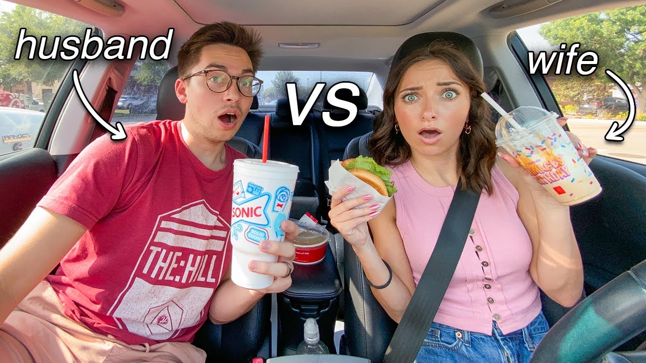 DRIVE THRU Telepathy Challenge Husband Vs Wife YouTube