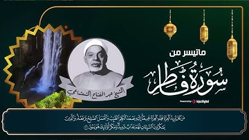 تبارك الذي وهبه هذا الصوت الخاشع | الشيخ عبدالفتاح الشعشاعي يتلو ما تيسر من سورة فاطر