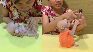 Tiny Baby Monkey’s First Care & Snack Time 🐒💛 So Precious! screenshot 4