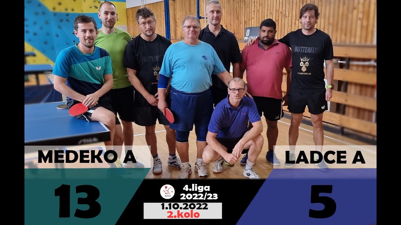 MEDEKO A - Ladce A 13-5 /  IV. liga - 2. kolo -  Stolný Tenis / Sezóna 2022/2023