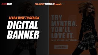 Design Myntra Digital Banner | 5 Minute Tutorials | RICKYEDITS screenshot 5