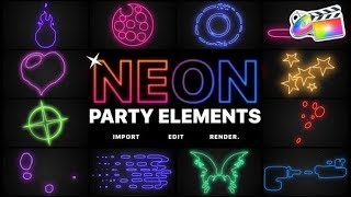 Top Apple Motion Projects: Neon Party Elements | FCPX