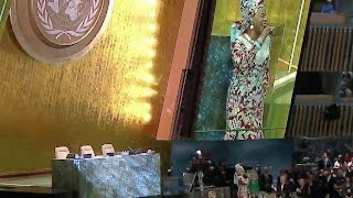 Angelique Kidjo singing Afirika at the opening of the 2015 United Nations General Assembly chords