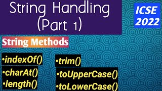 String Handling | string handling functions | string handling in java | icse | isc  @padhaikrlo​