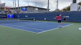 Stan wawrinka serve practice at US Open