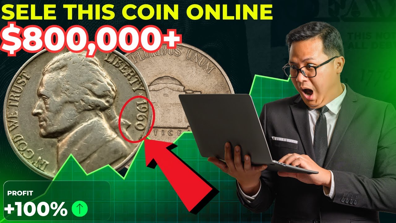 Монета «Джефферсон Никель» 1960 года выпуска, стоимостью более 800 000 долларов | Эта монета выгл...