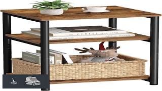 VASAGLE Side Table Small End Table Tall Nightstand Steel Frame