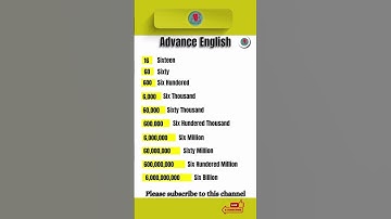 How To Say Numbers In English - Hundred To Billion #speakenglish #esl #letstalk