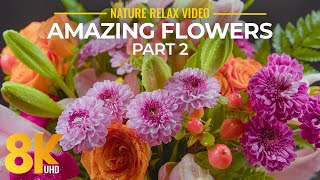 Amazing Flowers - Video relajante 8K Ultra HD con suave música de piano screenshot 3