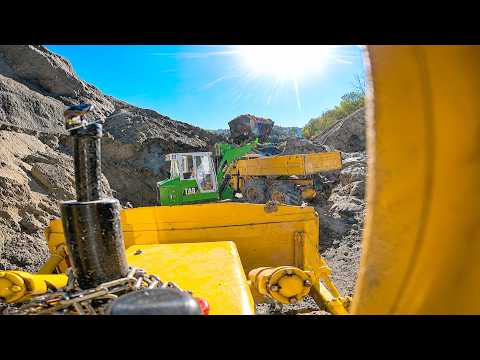 Liebherr 741 Climbs Extreme Road! Old Dozer Still Has Power