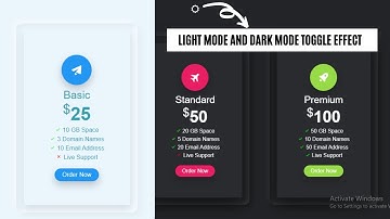 How To Toggle Between Dark and Light Mode using Javascript | Dark & Light Mode User Card UI Design