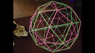 Create a Level 2 Geodesic Sphere With Straws and Brads