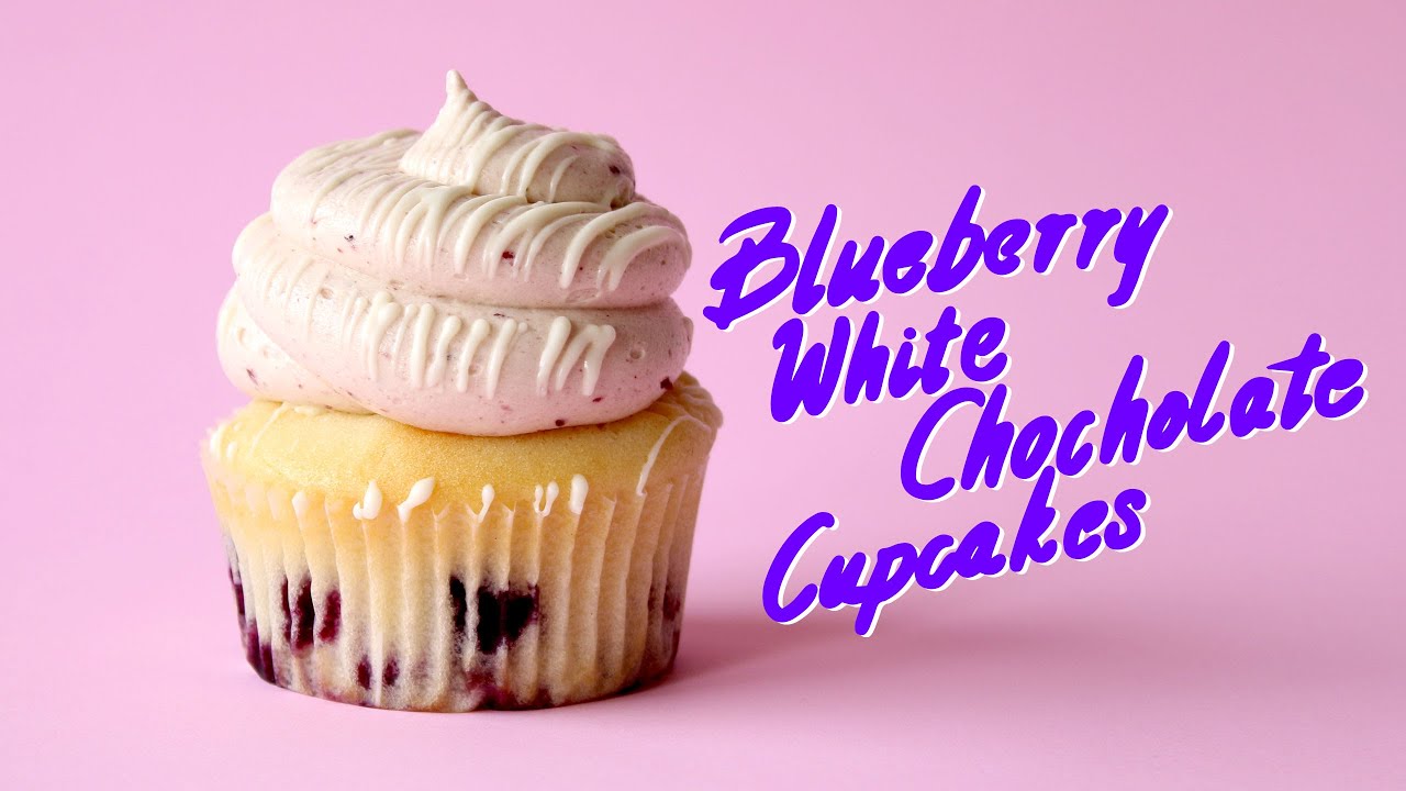 Blueberry White Chocolate Cupcakes | The Scran Line | Tastemade