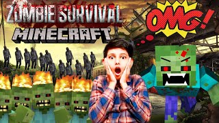 ZOMBIE SURVIVAL IN MINECRAFT😱| ZOMBIE APOCALYPSE | ZOMBIE SURVIVAL CHALLENGE | #minecraft