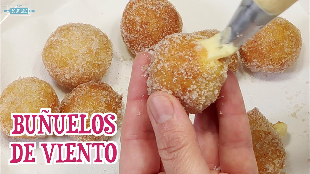BUÑUELOS de Viento CASEROS Rellenos de CREMA PASTELERA 🤩 Tiernos, Esponjosos y ¡DELICIOSOS!