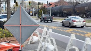 Woodstock pedestrian plaza project's construction underway