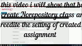 How to create No repository assignment  #how  to edit previous class in Turnitin