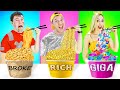 Rich vs broke vs giga rich food challenge  giant vs tiny eating challenges by crafty hype