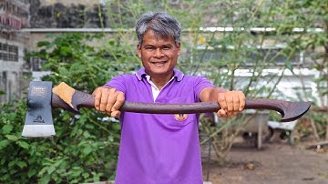 Make a Beautiful Axe Handle in Thai Style , Woodworking & Craftsmanship