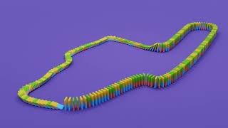 Dominoes with Geometry Nodes Blender Animation