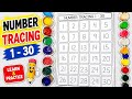 Number Tracing 1–30 | Learn to Write Numbers ✏️🔢 