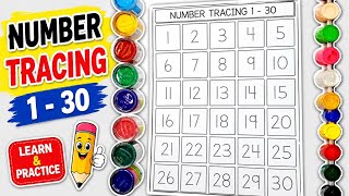 Number Tracing 1–30 | Learn to Write Numbers ✏️🔢