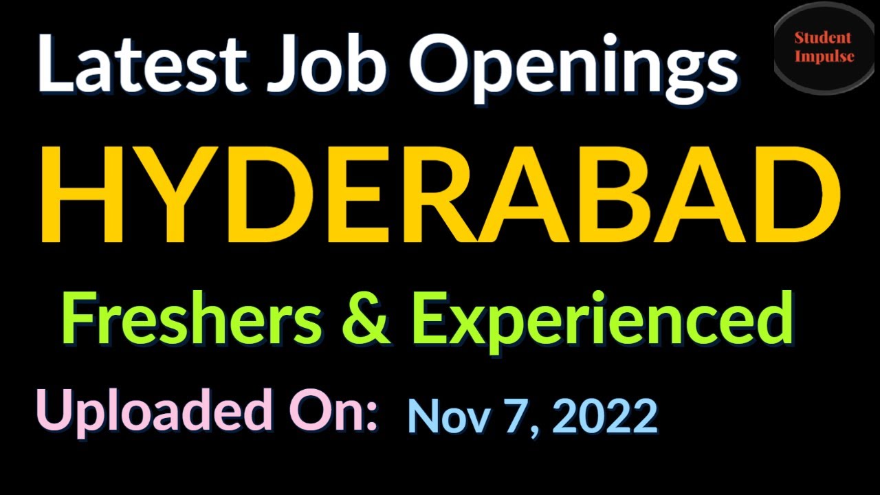 Hyderabad Jobs Jobs in Hyderabad for Freshers Job Consultancy in
