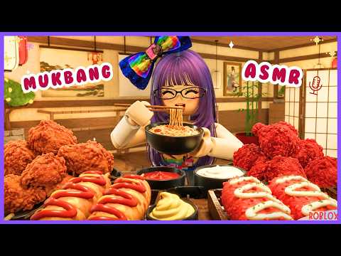 KOREAN FOOD MUKBANG IN ROBLOX... IT ACTUALLY MADE ME HUNGRY! 🍜🍗 (ASMR ROBLOX MUKBANG)