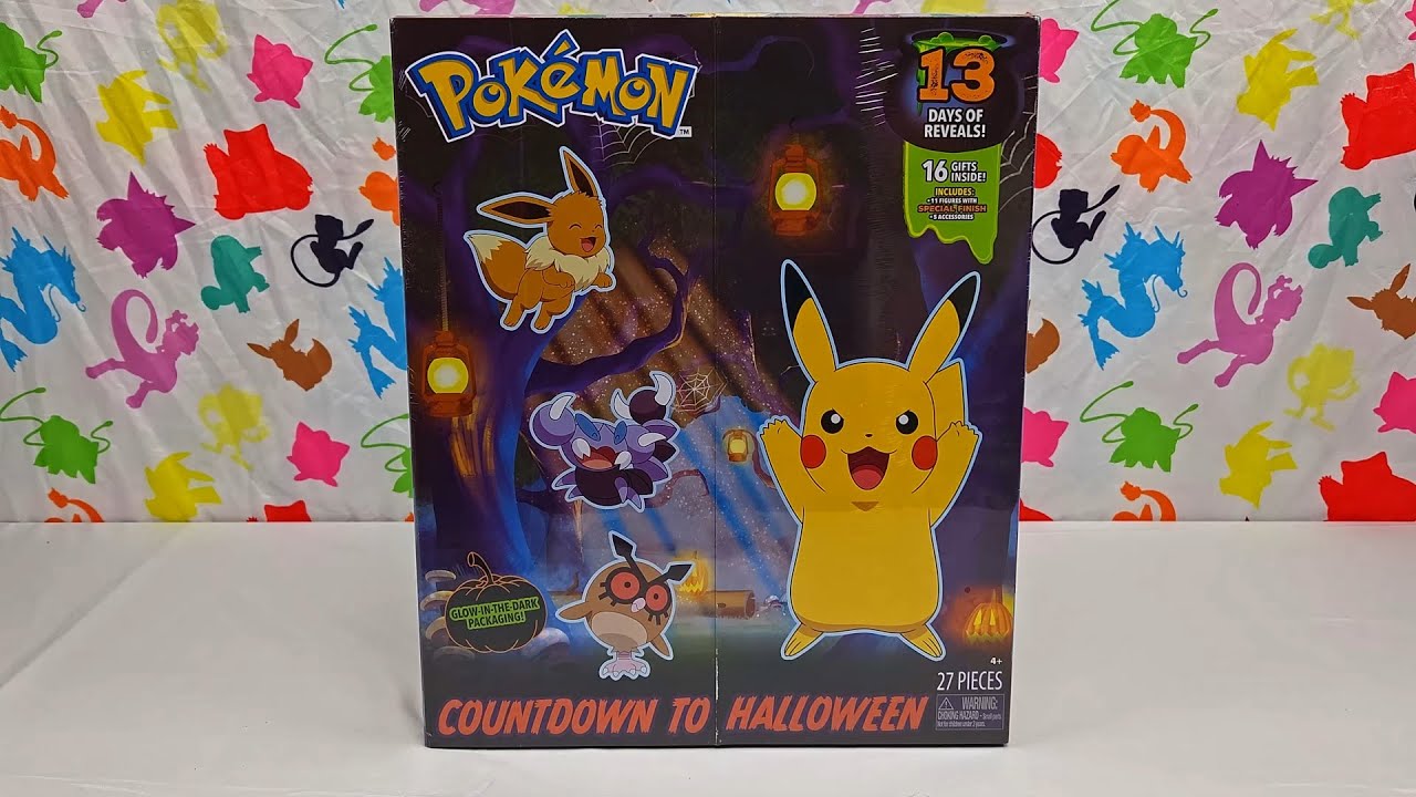 Opening Pokemon 2024 Halloween Advent Count Down Calendar | Costume Pikachu and Eevee!