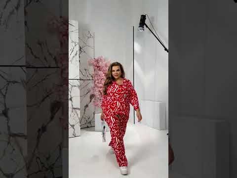 Костюм жіночий брючний сорочка та штани палацо з тонкого штапелю розміри норма й батал, видео 1