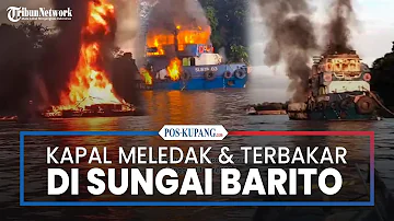 Kapal Tugboat Surya 03 Meledak Lalu Terbakar di Sungai Barito