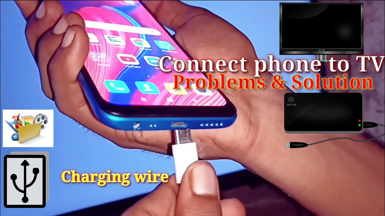 Udvidelse fure indlogering How To Connect Phone To TV Using USB Data Cable (Charging Wire) Connect  Problem & solution - YouTube