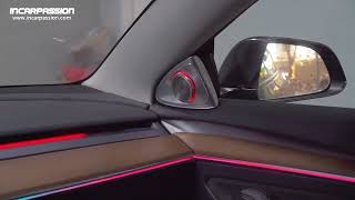 Tesla Model 3 &amp; Model Y Dynamic Laser Carving Ambient Light + 4D Rotating tweeter