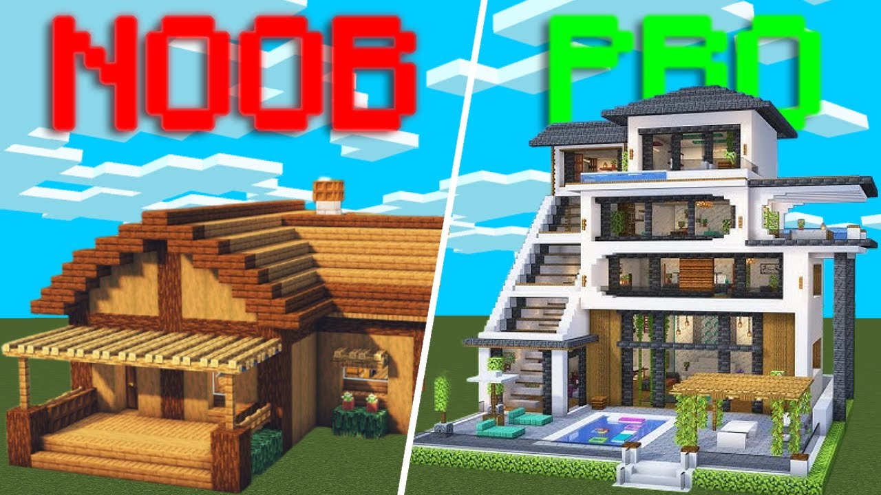 NOOB vs PRO : HOUSE BUILD BATTLE - YouTube