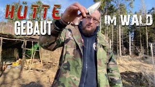 WALDHÜTTE BAUEN ⎮ Feuerholz, Waldarbeit ⎮ Bushcraft, Outdoor, Survival ⎮ Max Cameo