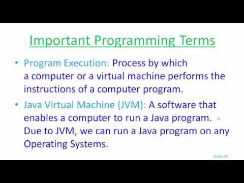 Java Beginners Tutorials #1 Important Programming Terms Java