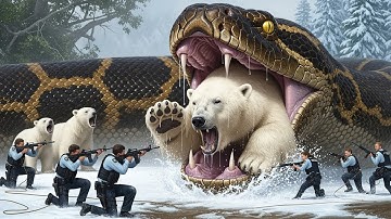 Unbelievable Rescue: Giant Python Attacks Polar Bear 🐍🐻 | Epic Wildlife Battle